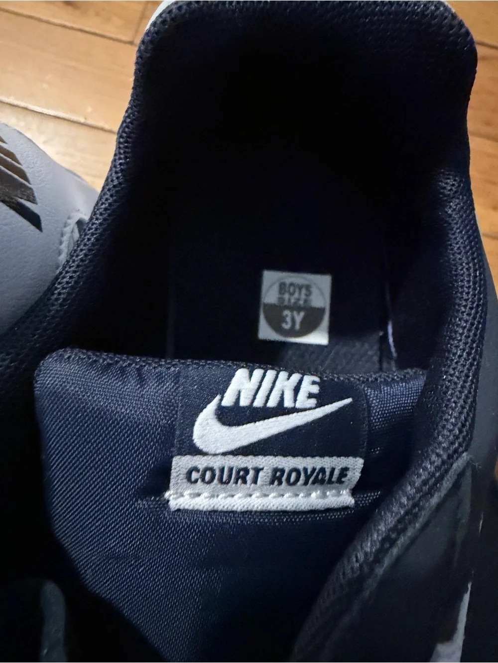 Nike Court Royale Kids' Navy and White Court Shoes NWOB